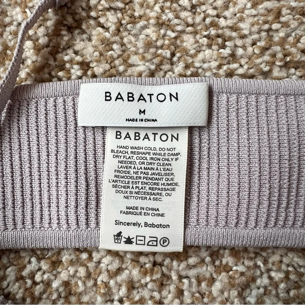 Babaton Aritzia  Sculpt Knit Top Ribbed in Munro Mauve Size Medium - Image 10