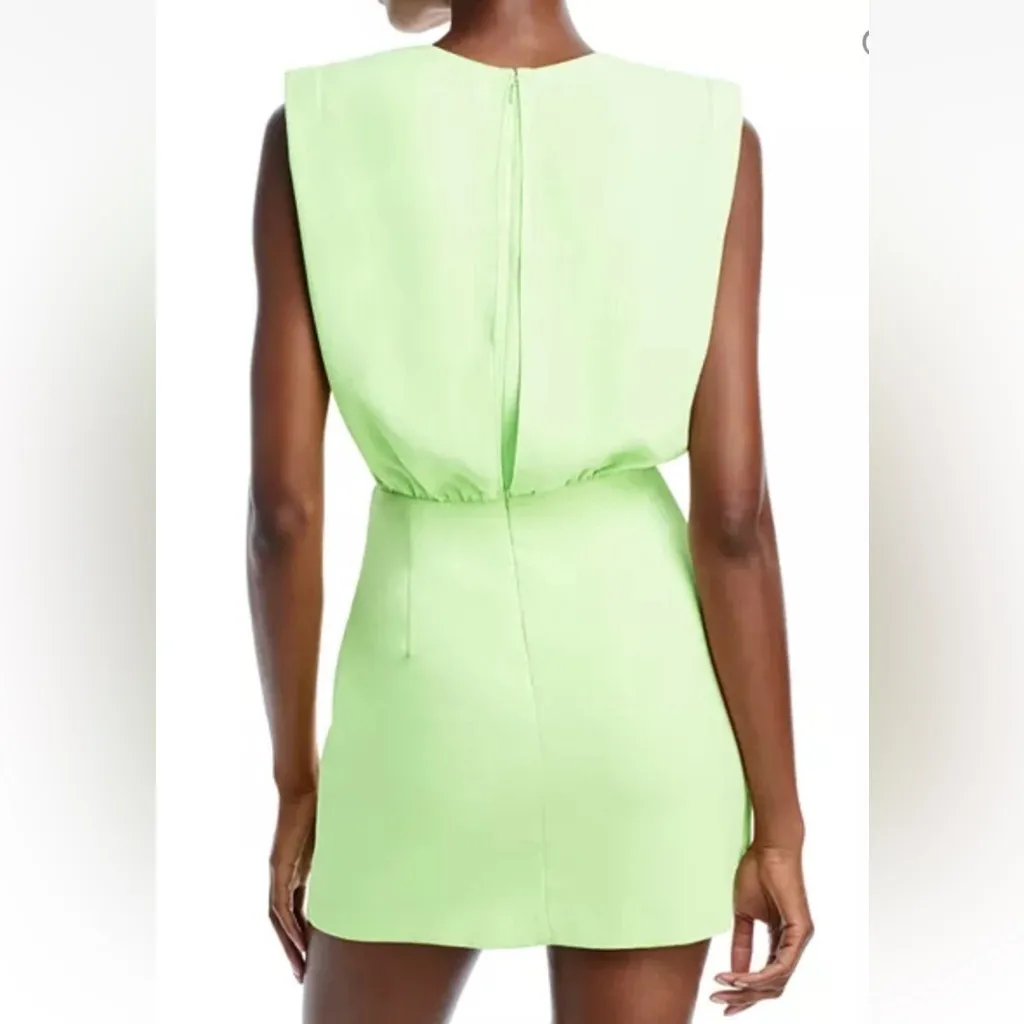 Amanda Uprichard Lime Green V-Neck Isler Romper Small - Image 3