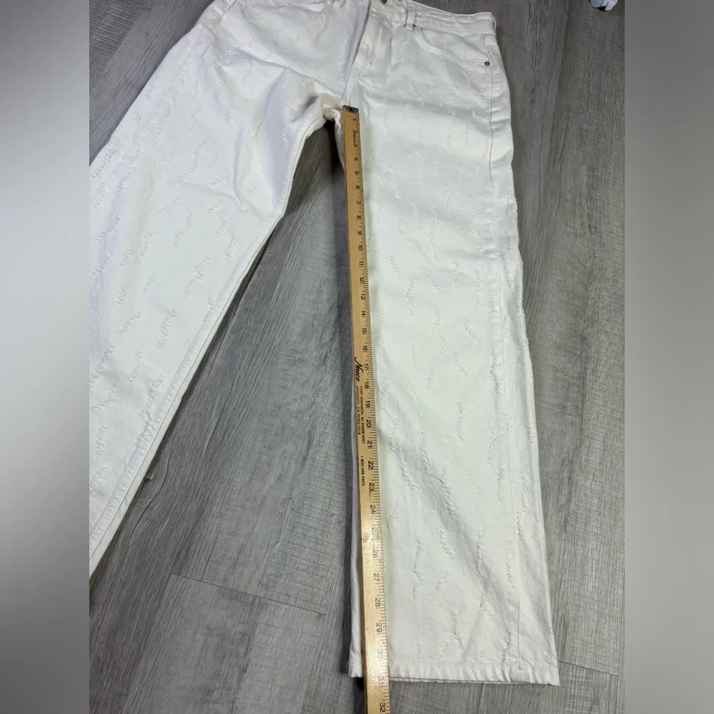 ZARA white wide leg jeans size 10 - Image 4