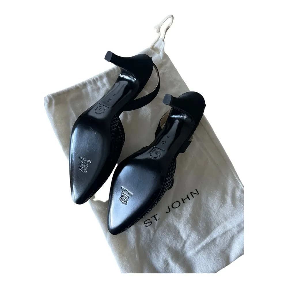 Brand New St John Paillettes SlingBack Vintage Pump Heel Heel With Dust Bag 6.5B - Image 8