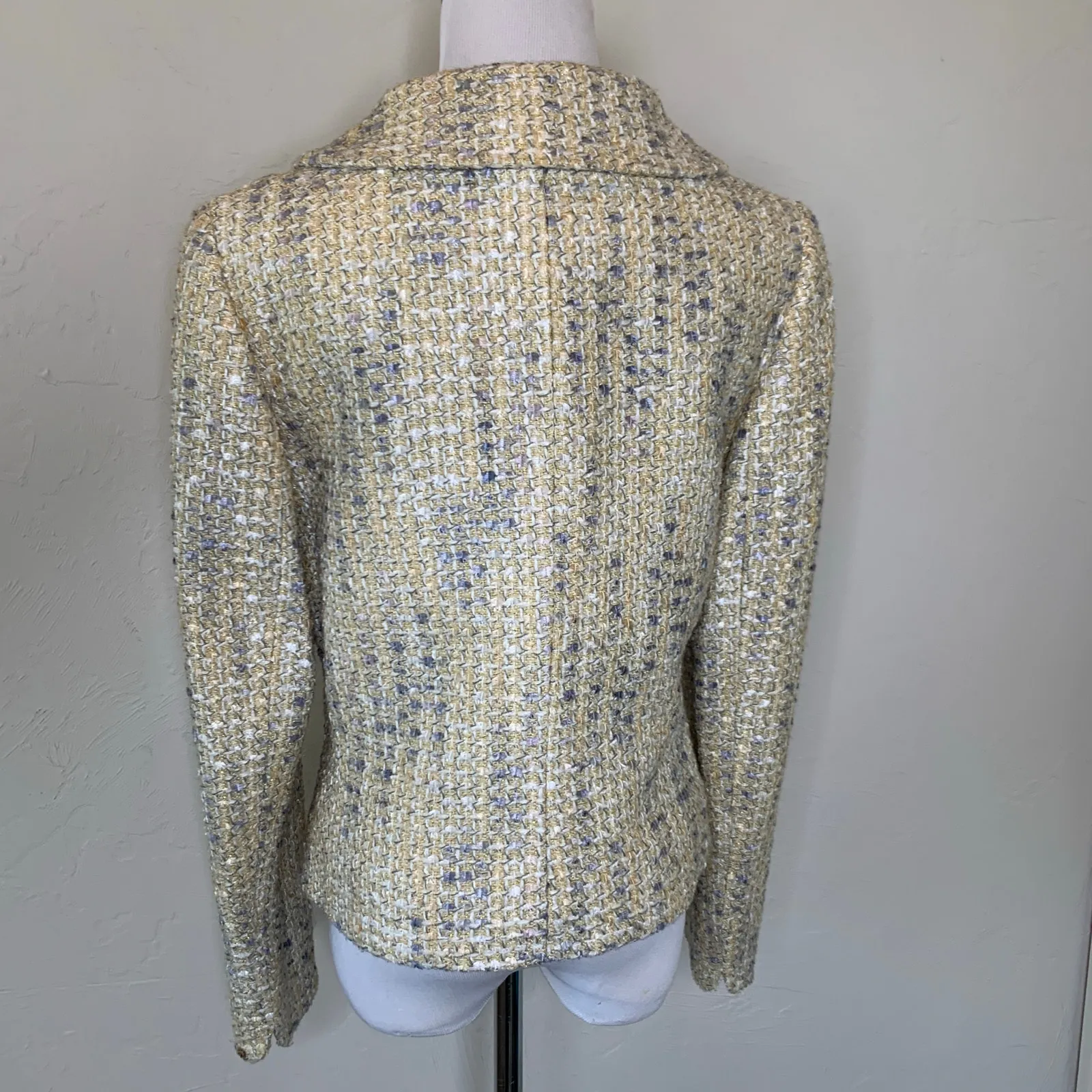 Casual Corner Gold Boucle Blazer Jacket Sz 6 Lady Jacket - Image 2