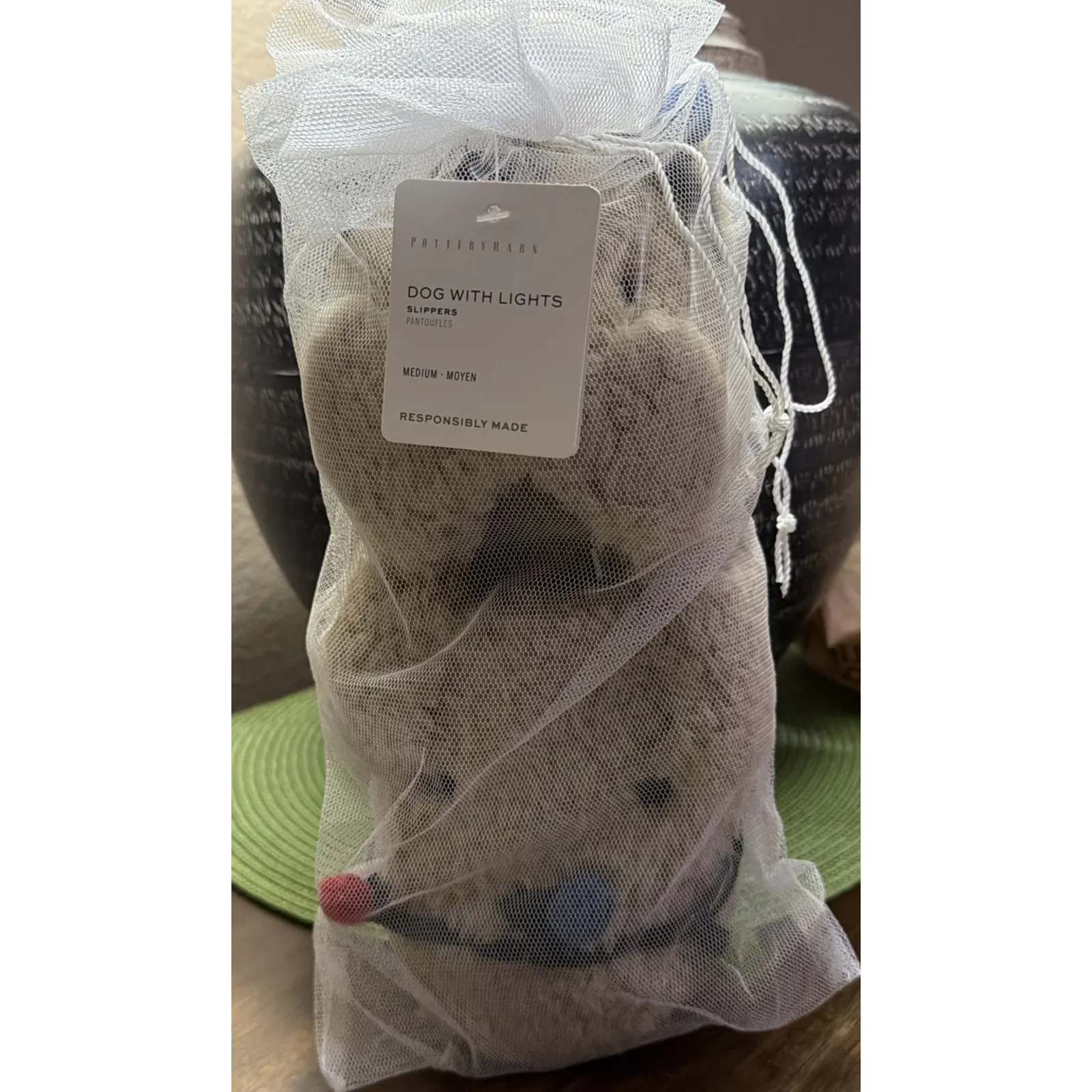 Pottery Barn Dog With Lights Christmas Slippers Women’s M 8/9 NWT - Image 3