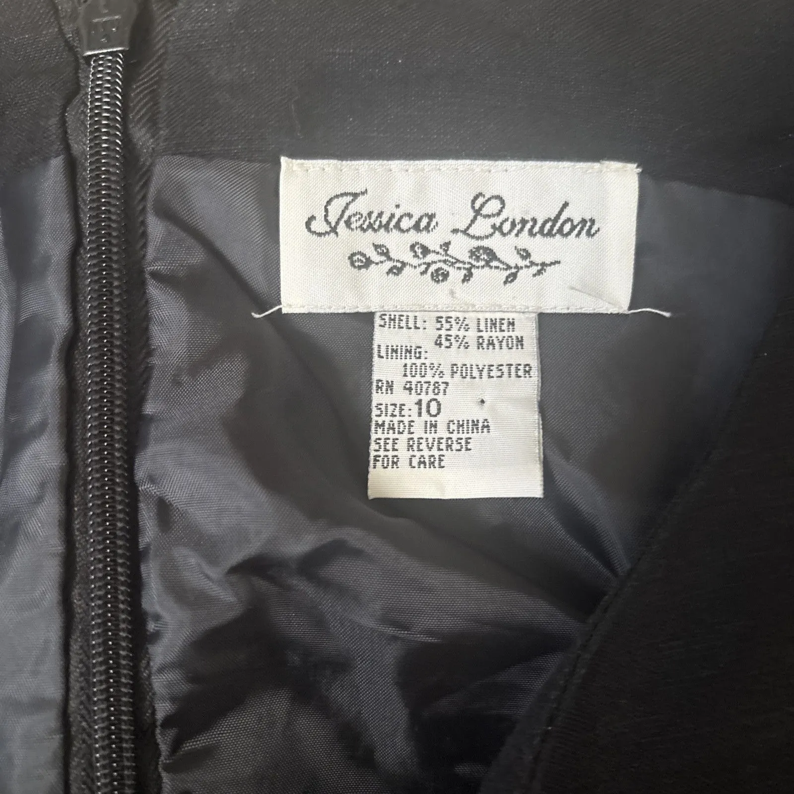 Jessica London Black Mini Sheath Dress With A Back Zip Closure Size 10 - Image 4