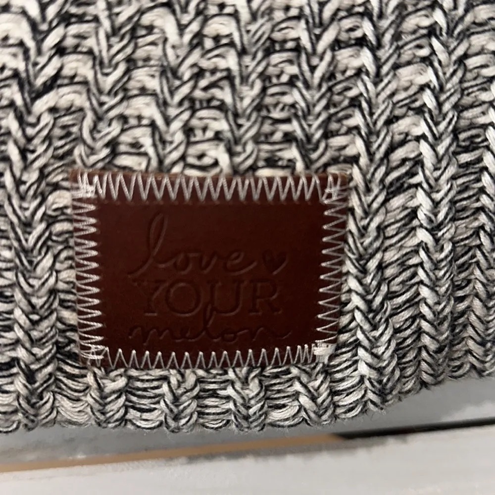 Love Your Melon Slouchy Hat Black and White - Image 2