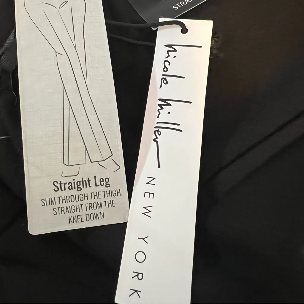 Nicole Miller Hi-Rise straight leg dress pants black size 8 4-way stretch NWT - Image 7