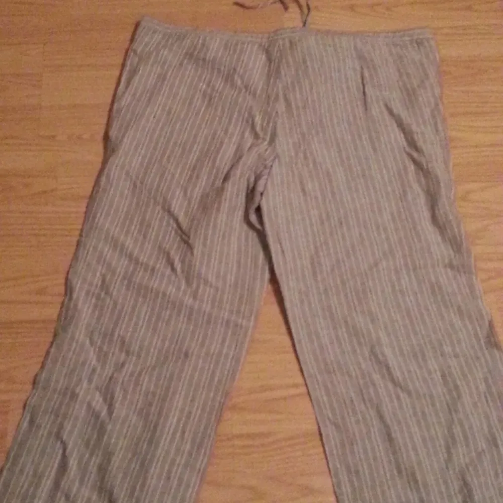 NWOT Victoria’s Secret Beach Linen Pants Size 2 Gray Stripes - Image 5