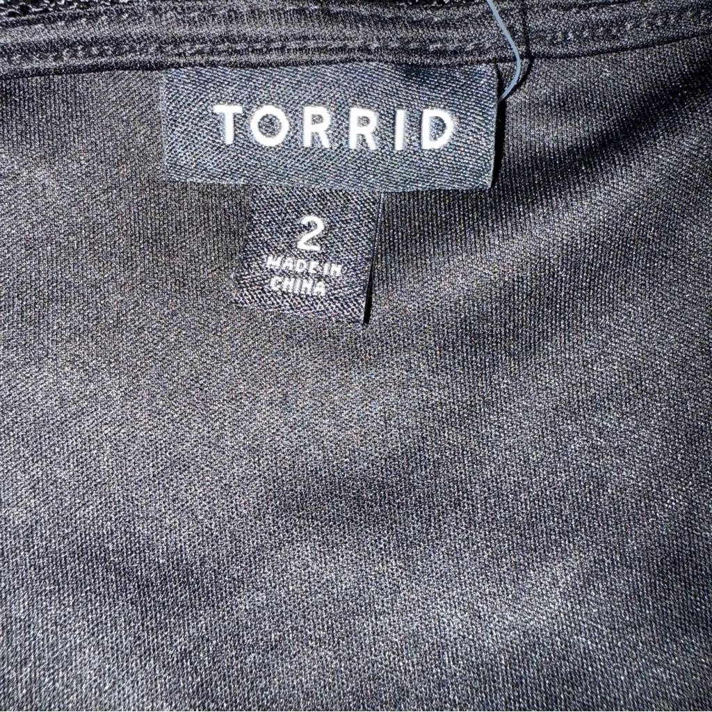 Torrid Black‎ Metallic Mini Foil Surplice Sleeveless Tulip Dress Sz 2X Plus - Image 7