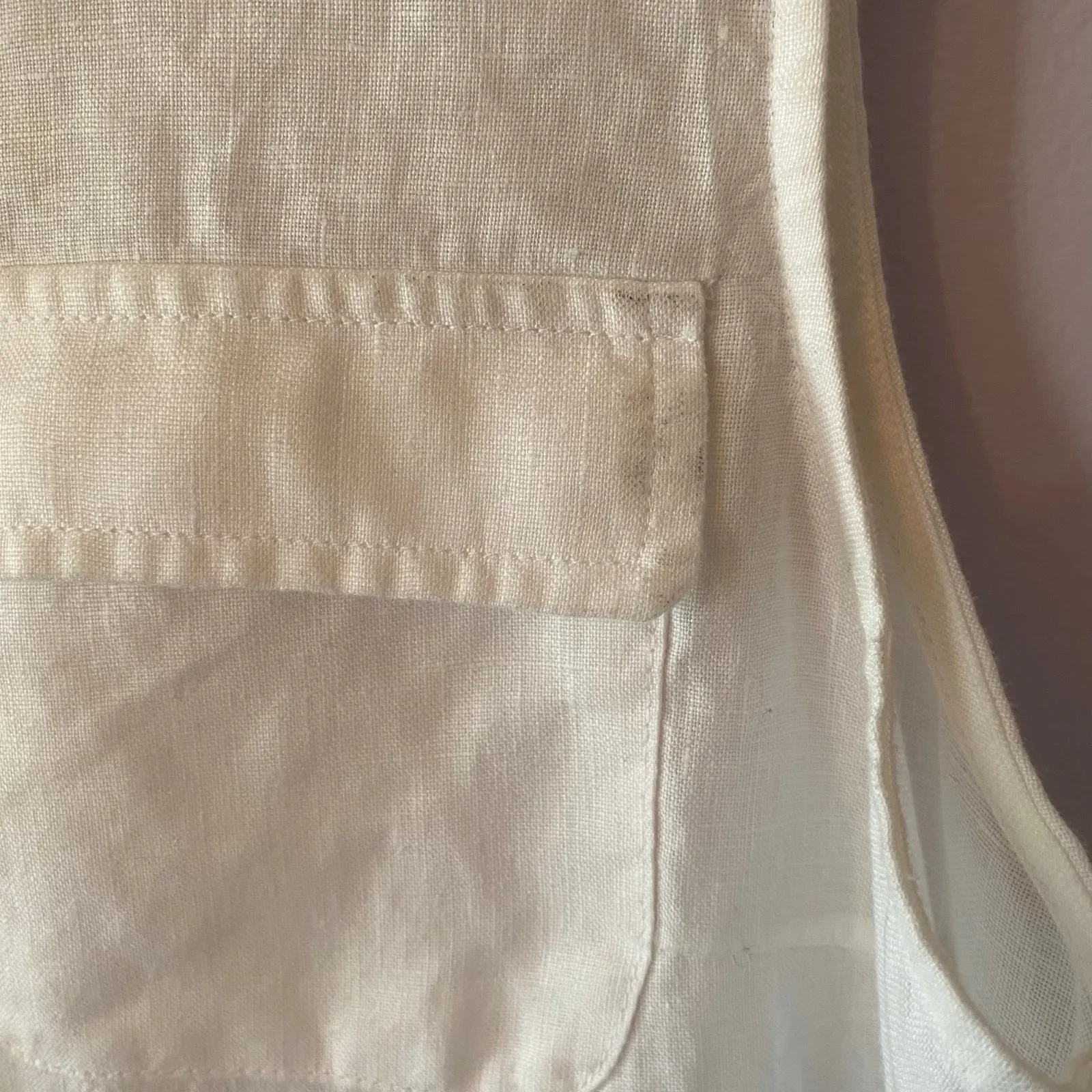 J. McLaughlin White 100% Linen Sleeveless Button Down Dress Women's size Medium - Image 9