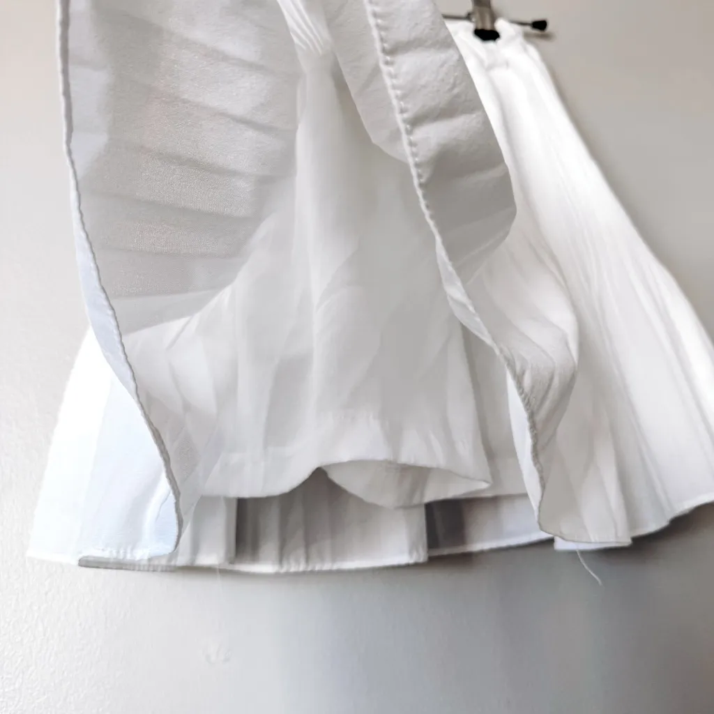 Storets White Pleated Mini A-Line Mini Skirt Size S/M - Image 7