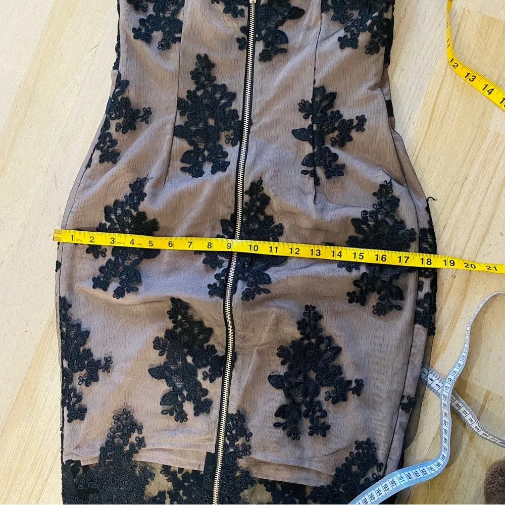 BRONX & BANCO Black Nude Lace Sheer midi dress - Image 8