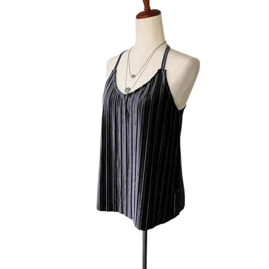 Charming Charlie Charcoal Velour Racer Back Top - Image 5