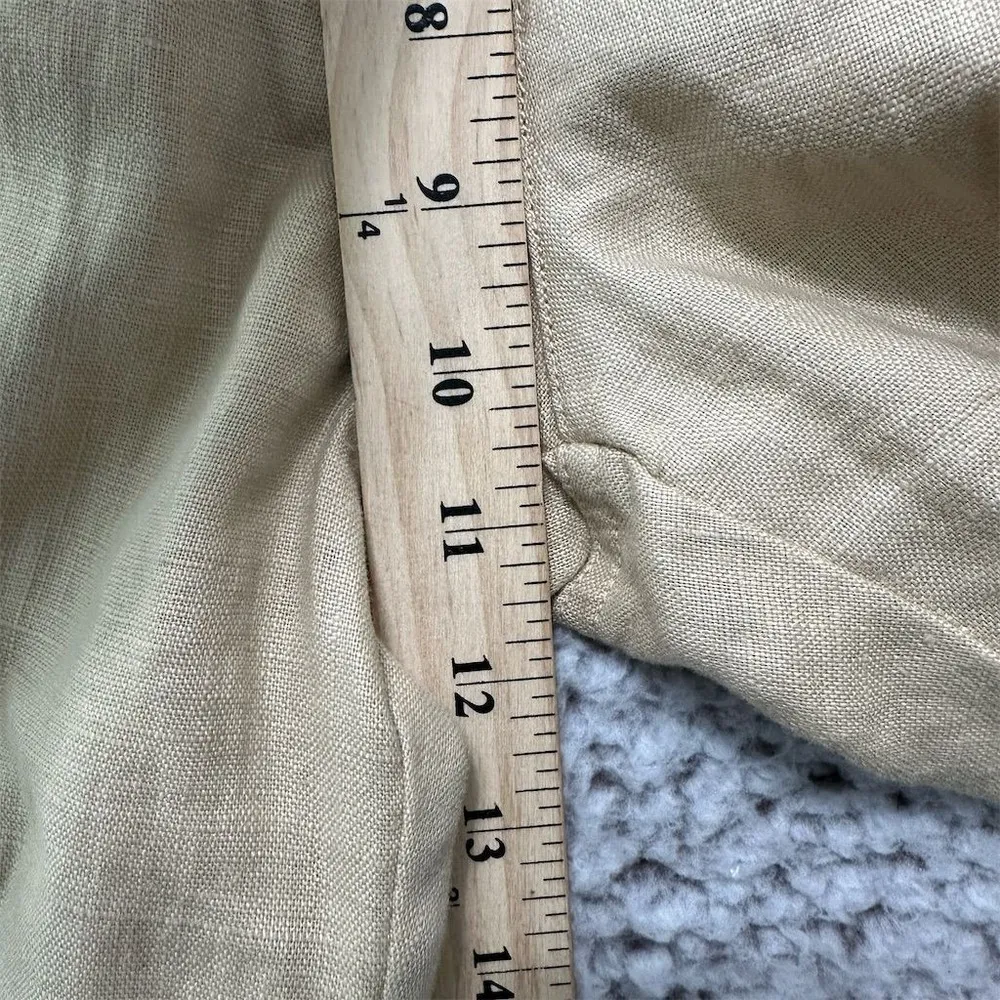 Lauren Ralph Lauren Women's Petite Linen Pants Beige 10P Preppy Coastal Nautical - Image 5