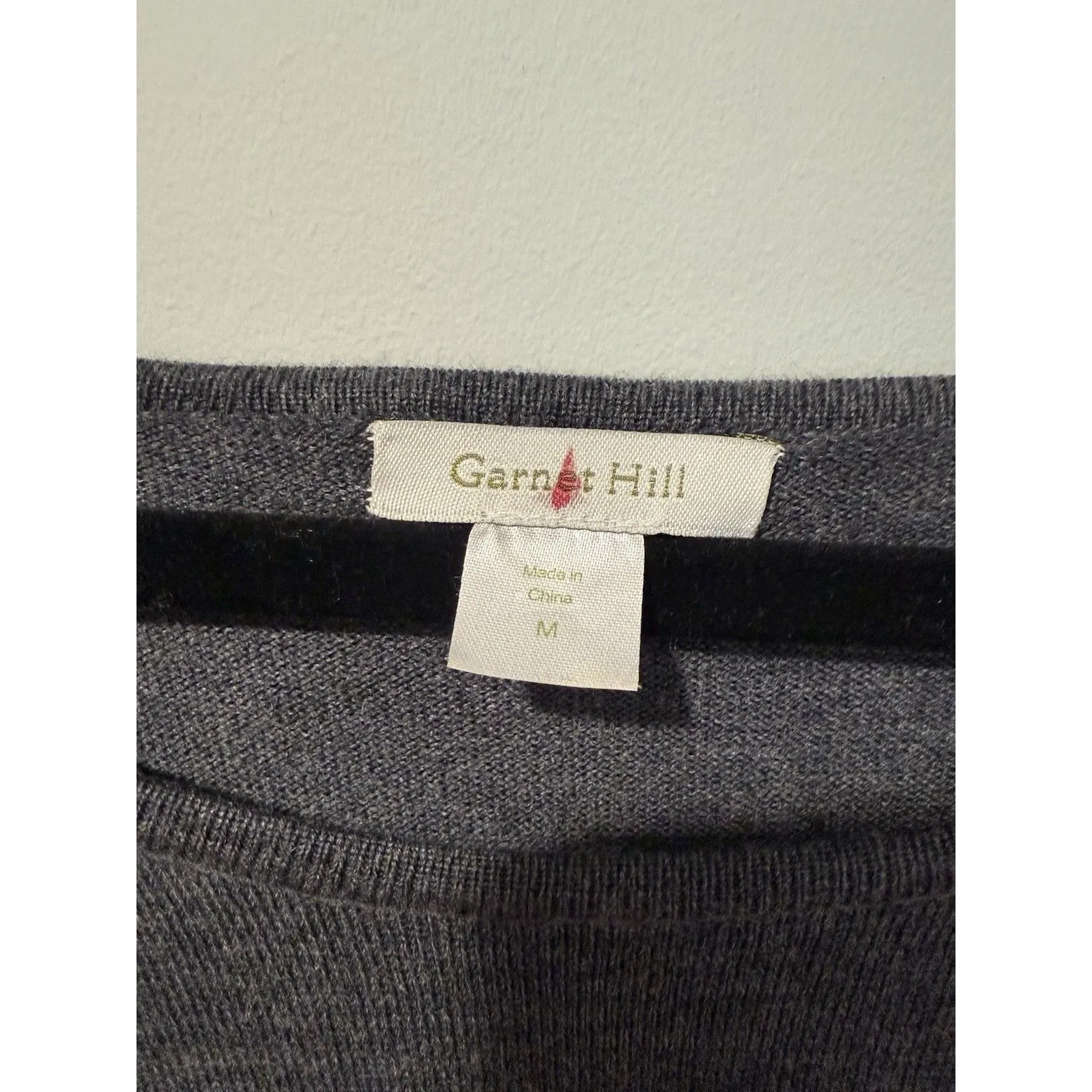 Garnet Hill Dress Medium Grey Merino Wool 3/4 Sleeve Minimalist Capsule Travel - Image 3