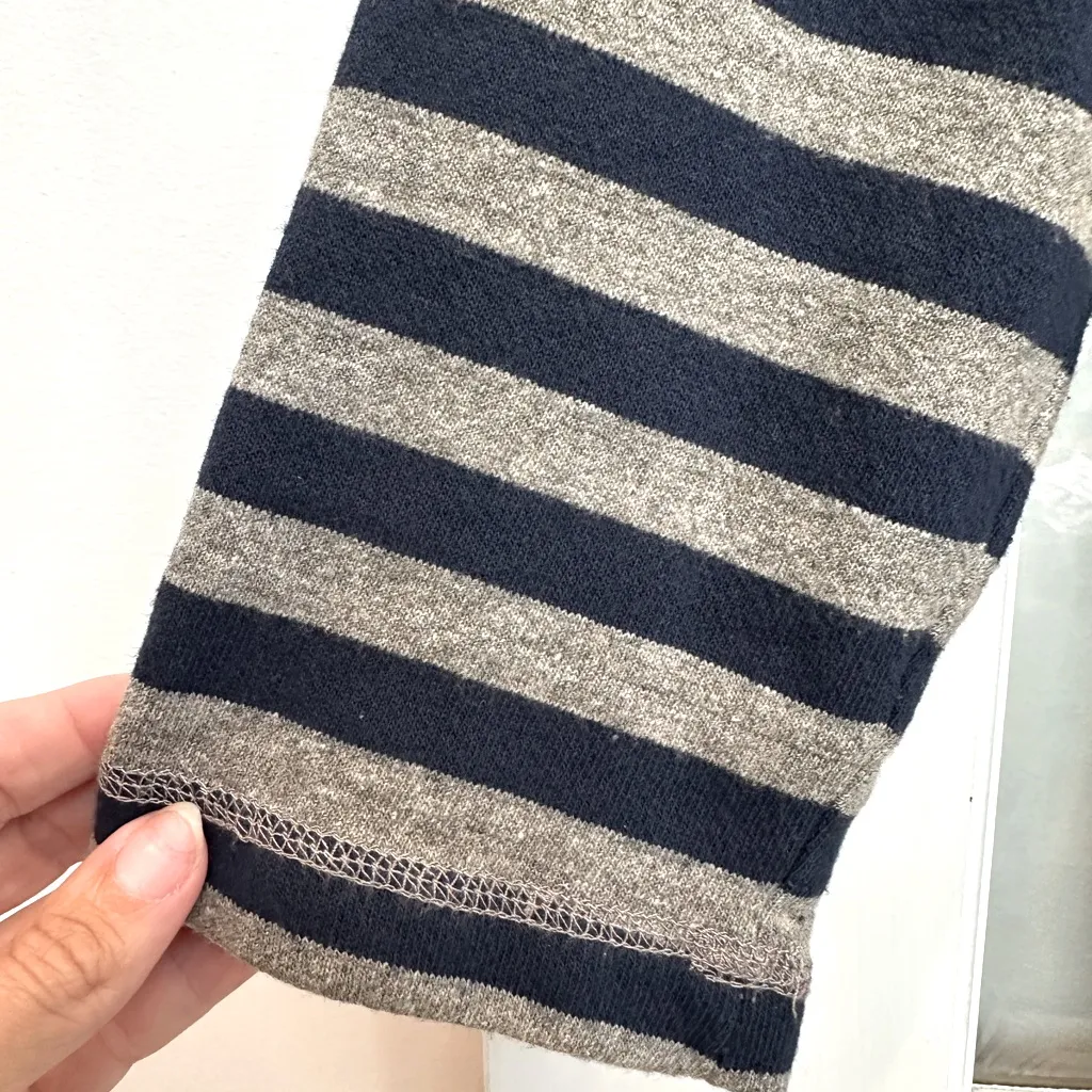 Vintage 80’s Calvin Klein Striped Navy & Gray Sweater Midi Dress Size Large L - Image 7