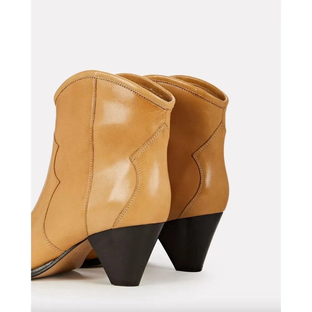Isabel Marant Darizo Leather Western Booties Natural Tan Womens Size 37 - Image 5