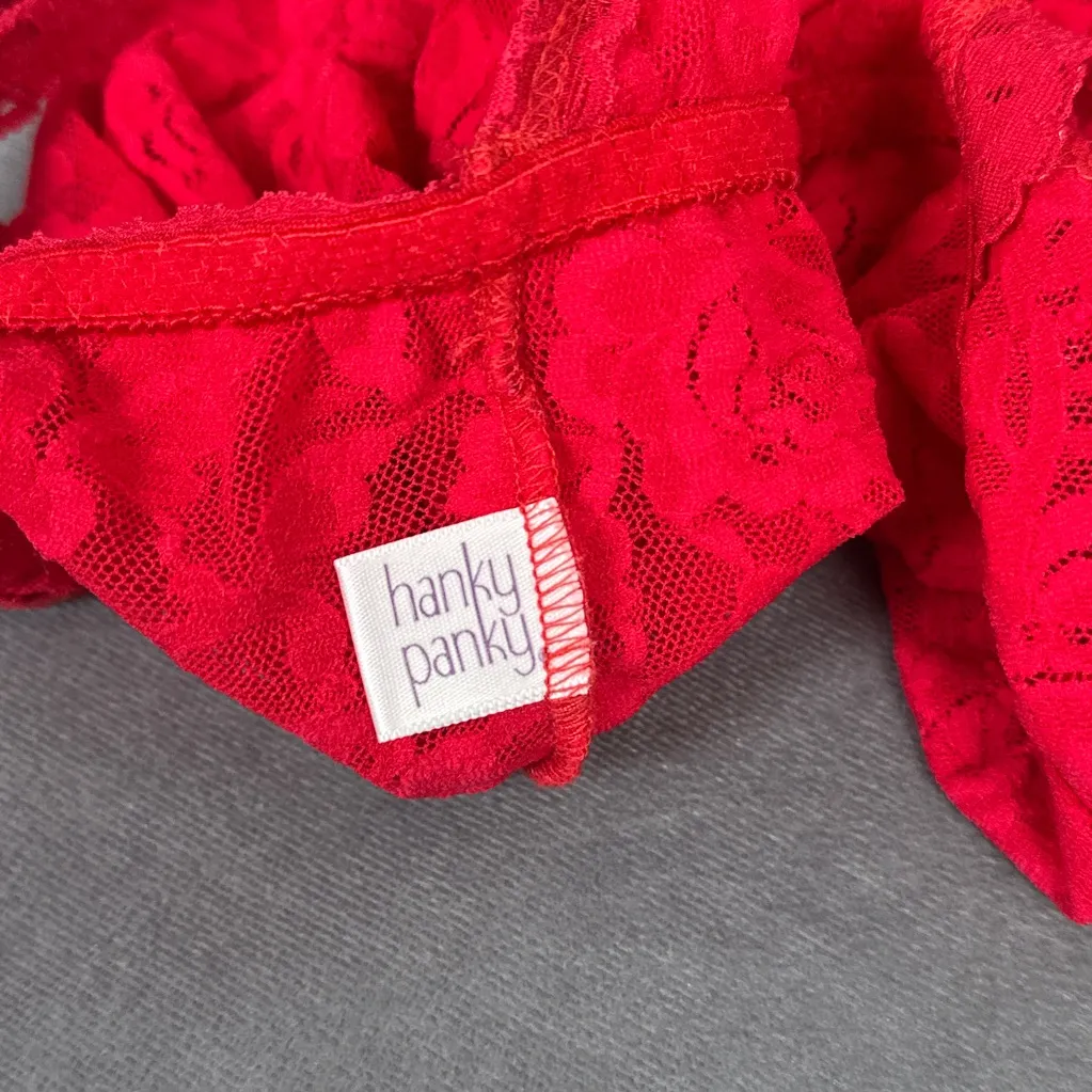 Hanky Panky Signature Lace Teddy Medium Style 488006 Elegant Red Lace Bodysuit - Image 7