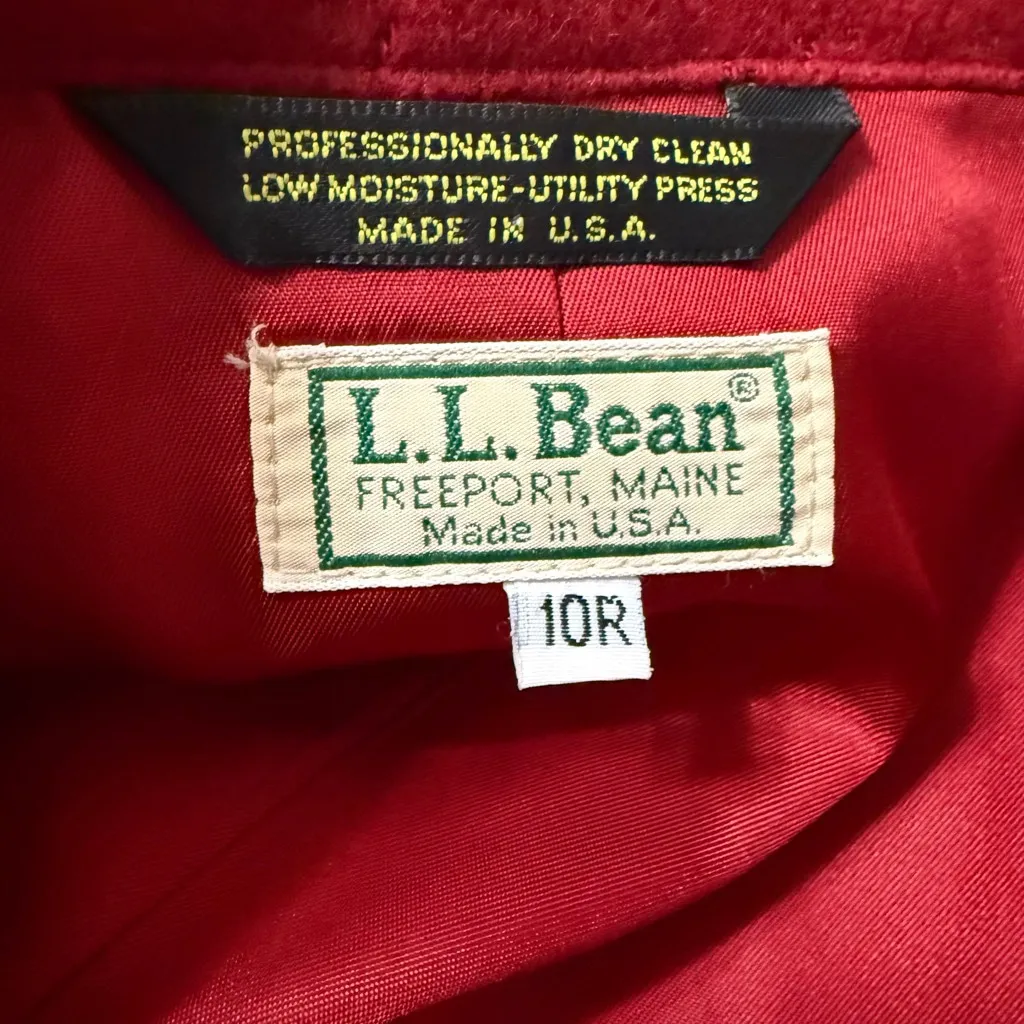 LL Bean womens red wool cashmere blazer 10R vintage made in USA - Image 11