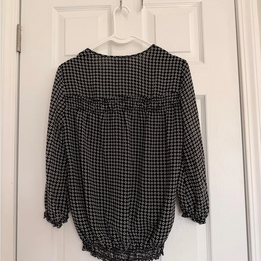 Sophie Max Black and White Geometric Blouse - Image 5