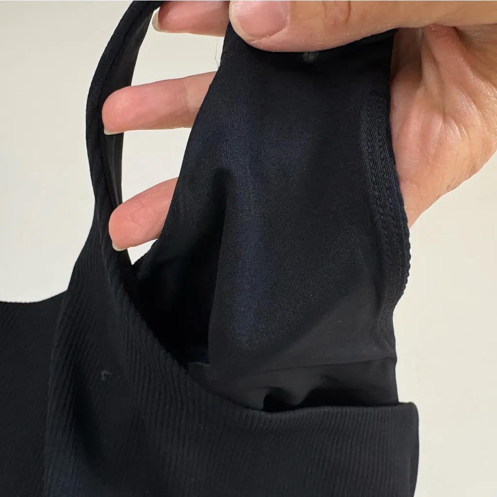 Nuuds Seamless Ribbed Black Tank Bodysuit Small - Image 6