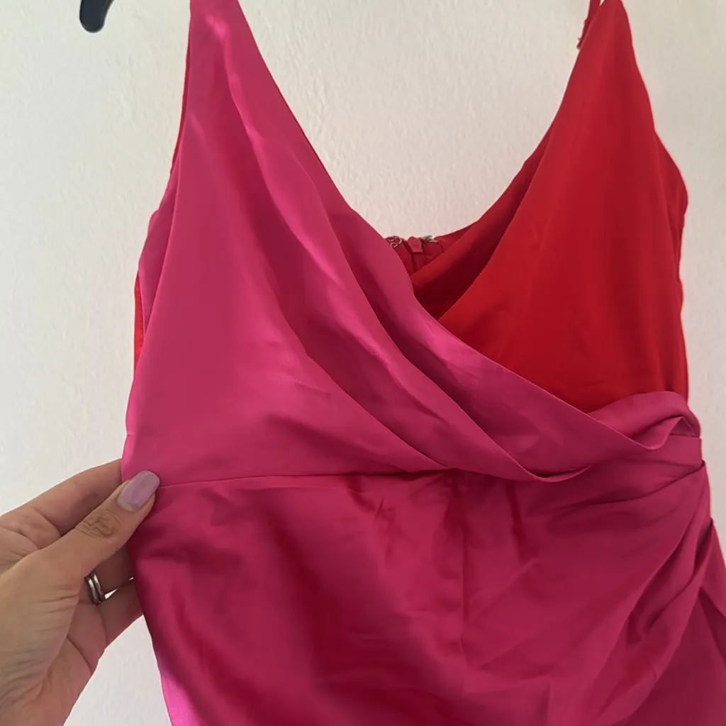 Petal & Pup LIPA COLOURBLOCK MIDI SLIP DRESS - PINK/RED, Size Small, $89 - Image 12