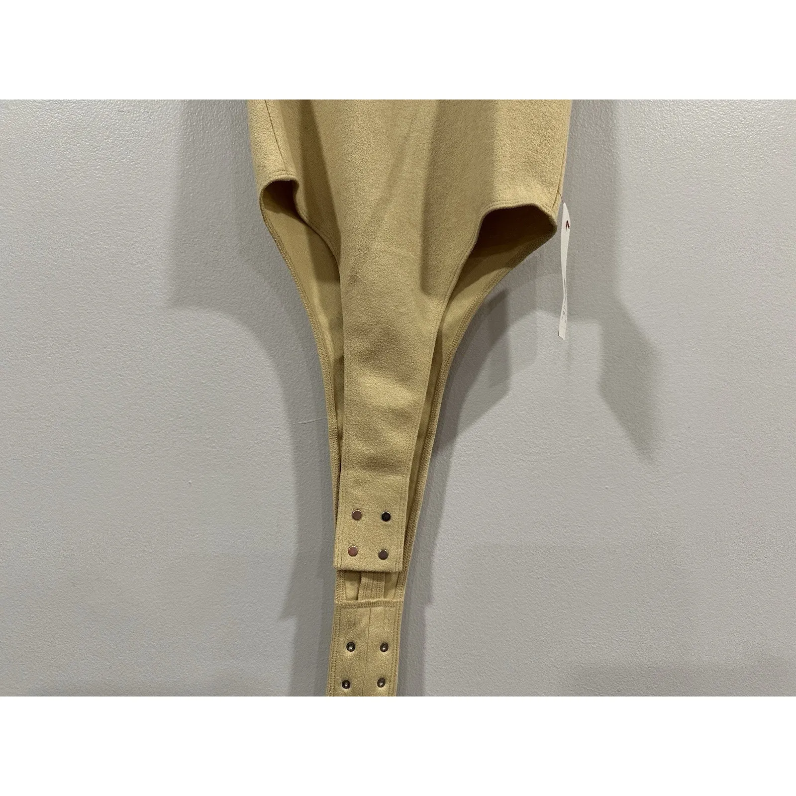 Didu Cutout Fleece Bodysuit XS in Beige NEW - Image 4