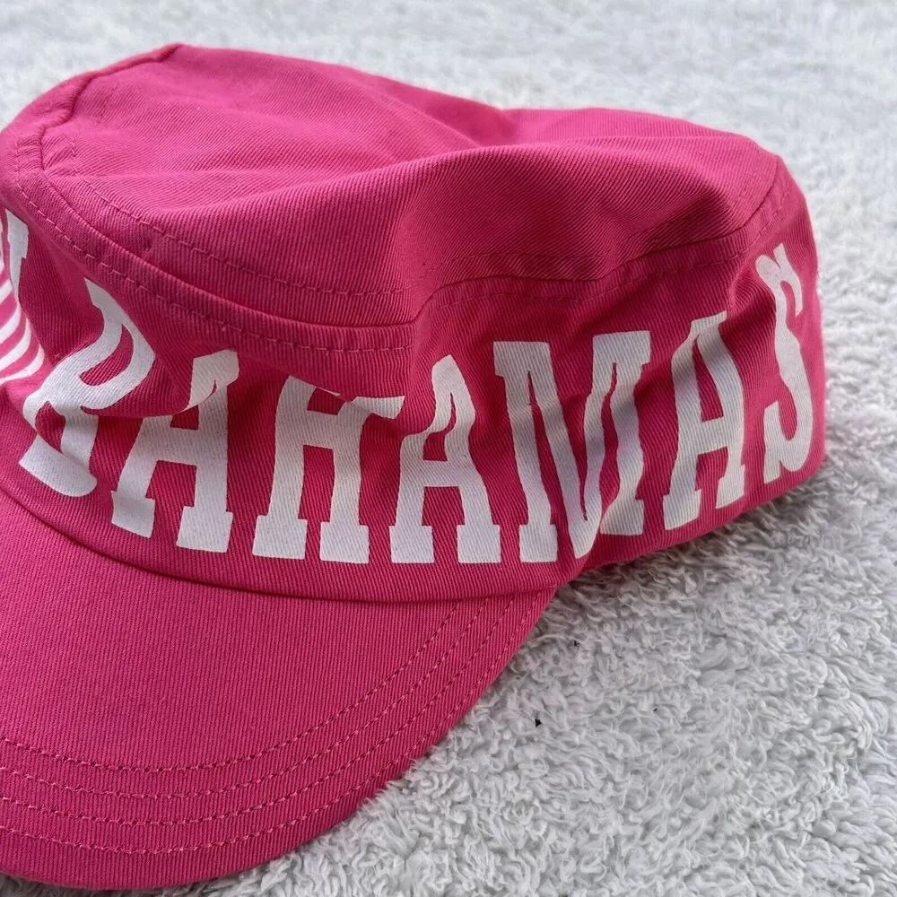 Nassau Bahamas Hat Cap Hot Pink White Silver 777 Lucky USA Adjustable Spellout - Image 7
