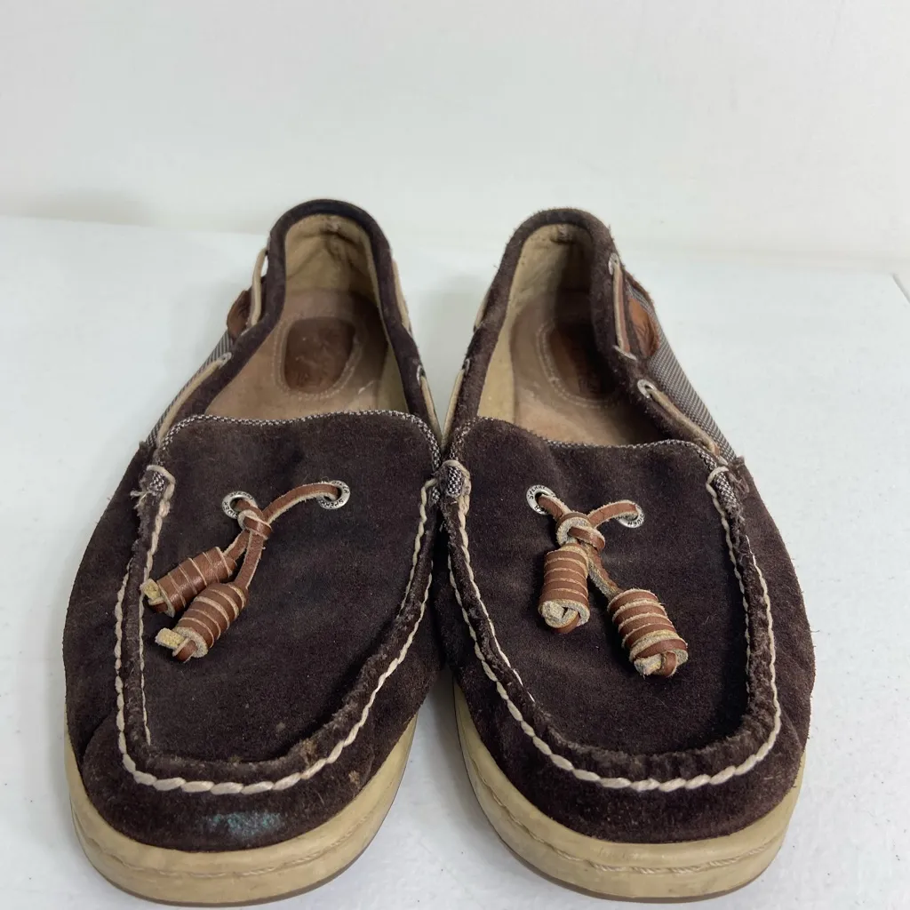 Sperry’s women’s brown top-sider songfish suede boat loafers‎ leather shoes 5.5 - Image 2