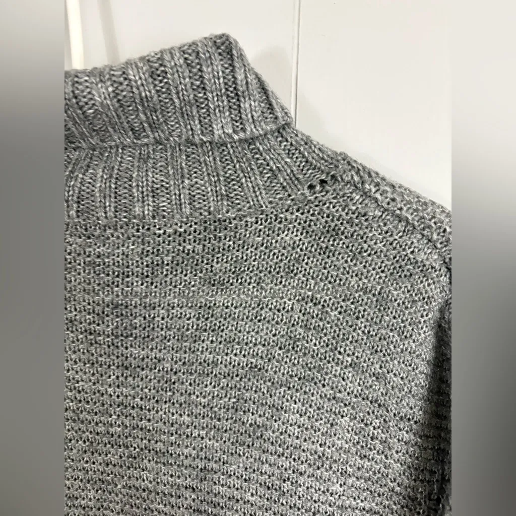 Zara Knit Medium Gray Turtleneck Sweater Oversized Dress Winter Warm Basic Fall - Image 7