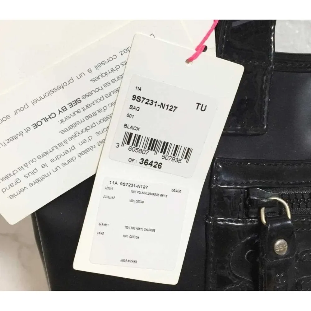 NWT See By Chloe Black Structured Tote with Modern Aesthetic - Image 4