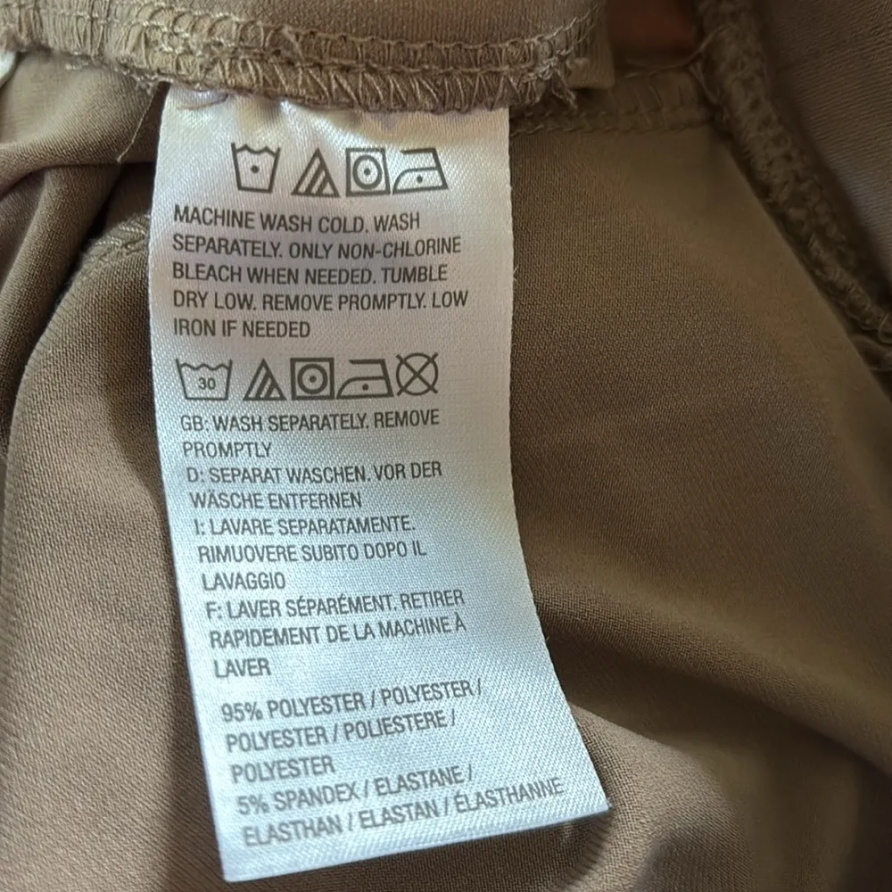 Susan Graver Regular Liquid Knit Pull-On Cargo Pants Taupe Size S Stretch Slinky - Image 5