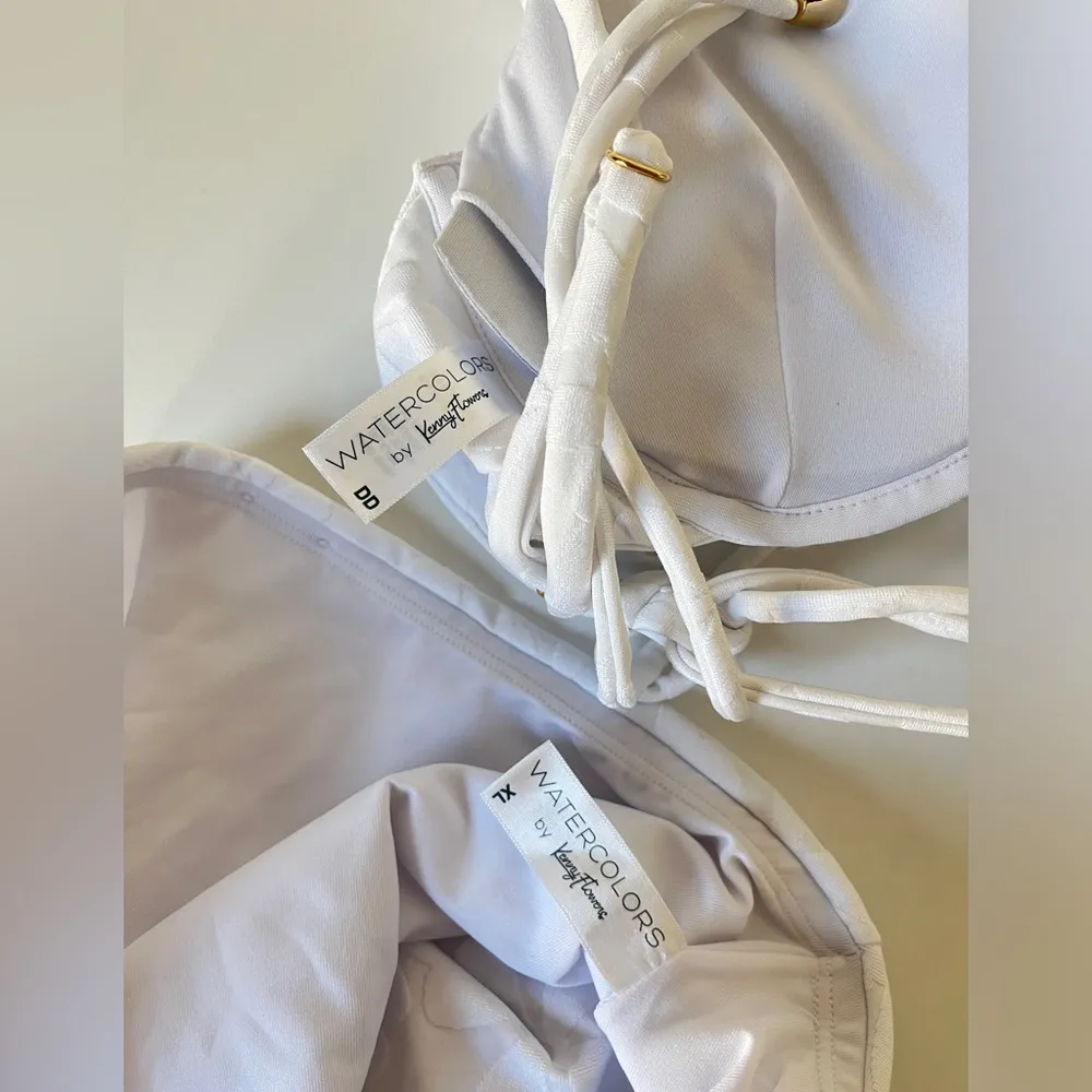 KENNY FLOWERS THE SANTORINI WHITE FLORAL JACQUARD UNDERWIRE BIKINI TOP DD Size undefined - Image 9