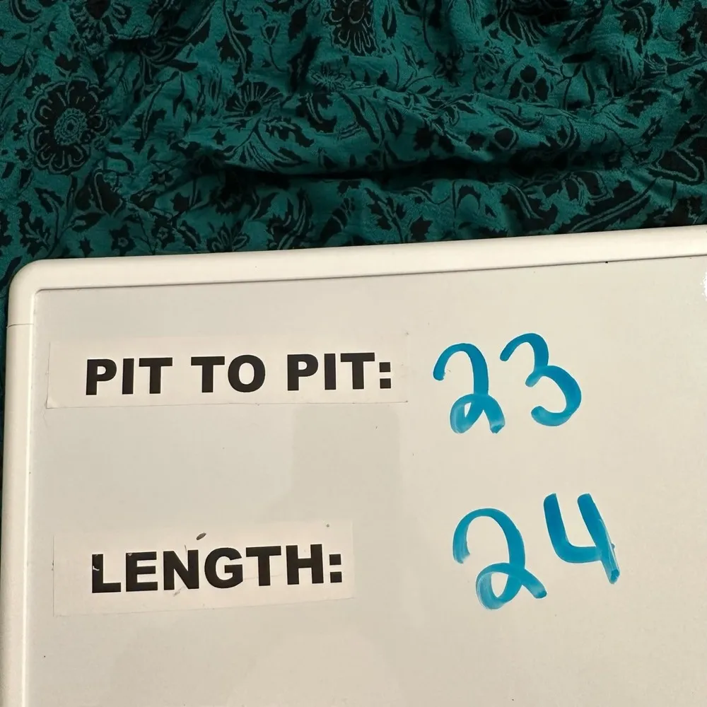 Knox Rose Forest Green Patterned Long Sleeve Flowy Blouse Size Medium - Image 4