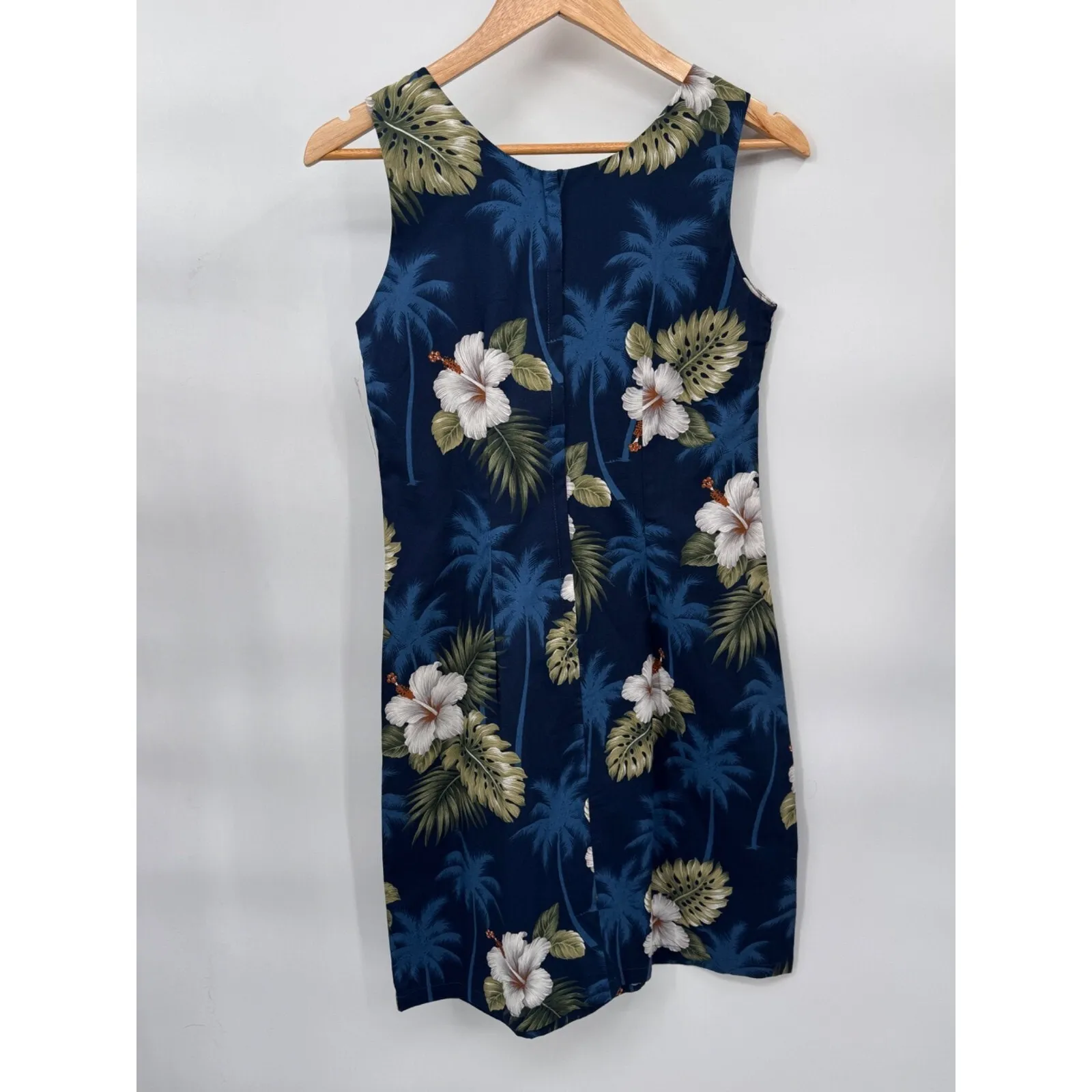 Vintage Pacific Legend Hawaiian Dress Womens Small Blue Cotton Hibiscus‎ NEW - Image 5