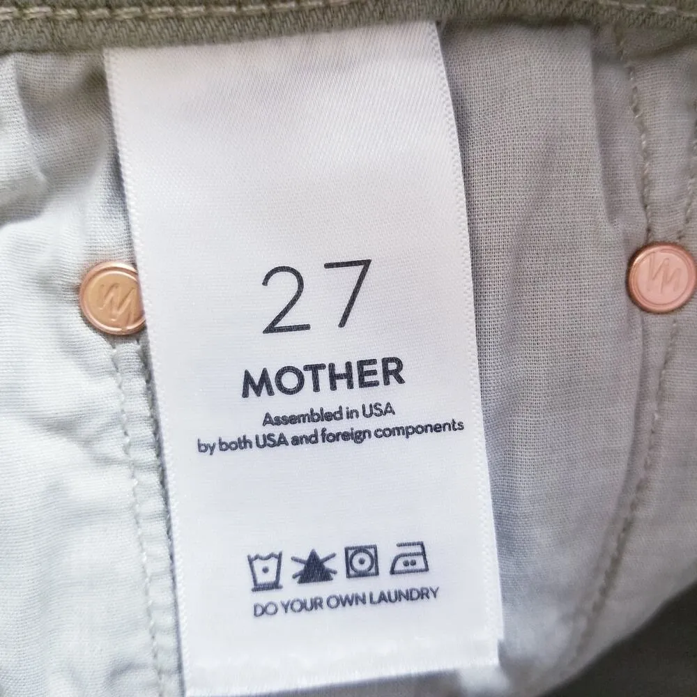 Mother Denim The Insider Hover Mermaid High Rise Straight Leg Jeans Inseam 30" Green Size 27 - Image 5