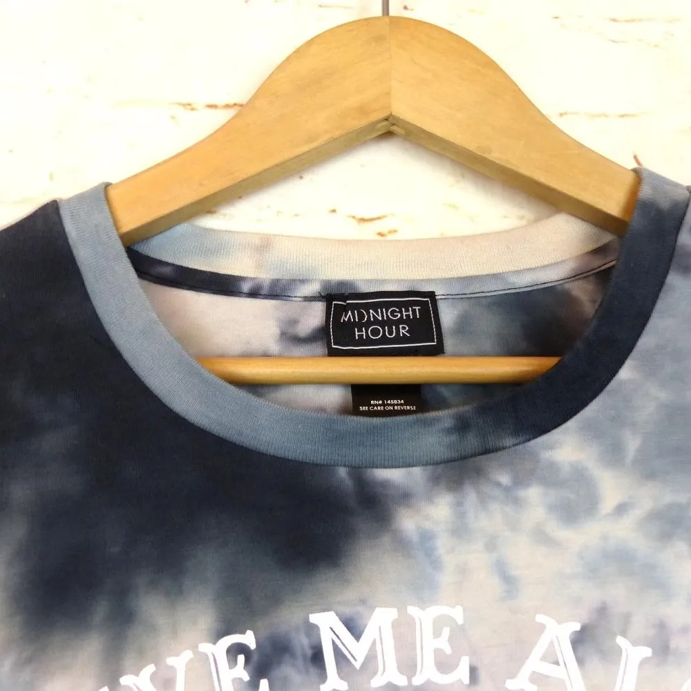 Hot Topic Midnight Hour Leave Me Alone Spirit Board Tie-Dye T-Shirt Dress S Gray - Image 7