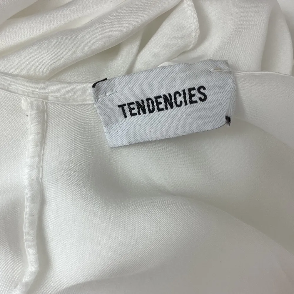 Tendencies White Satin Sleeveless Spaghetti Strap Long Flowy Maxi Dress L Size L - Image 5