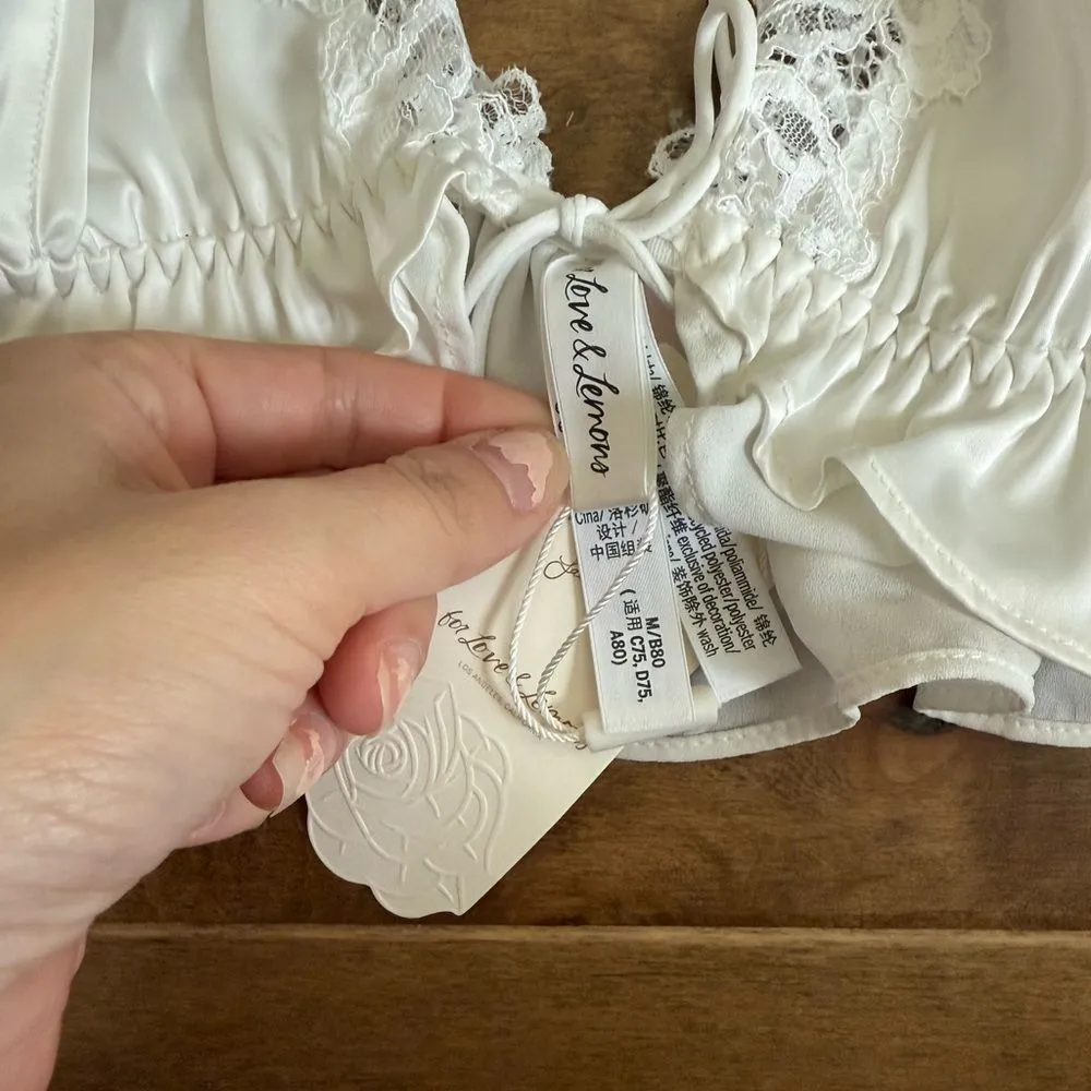 NWT For Love & Lemons Butterfly Lace Ruffle Bralette - Image 4