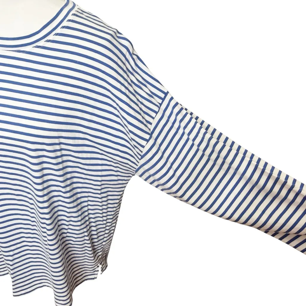 AYR The Port Tee Women’s XS Blue White Stripe Long Sleeve Pima Cotton Casual - Image 8