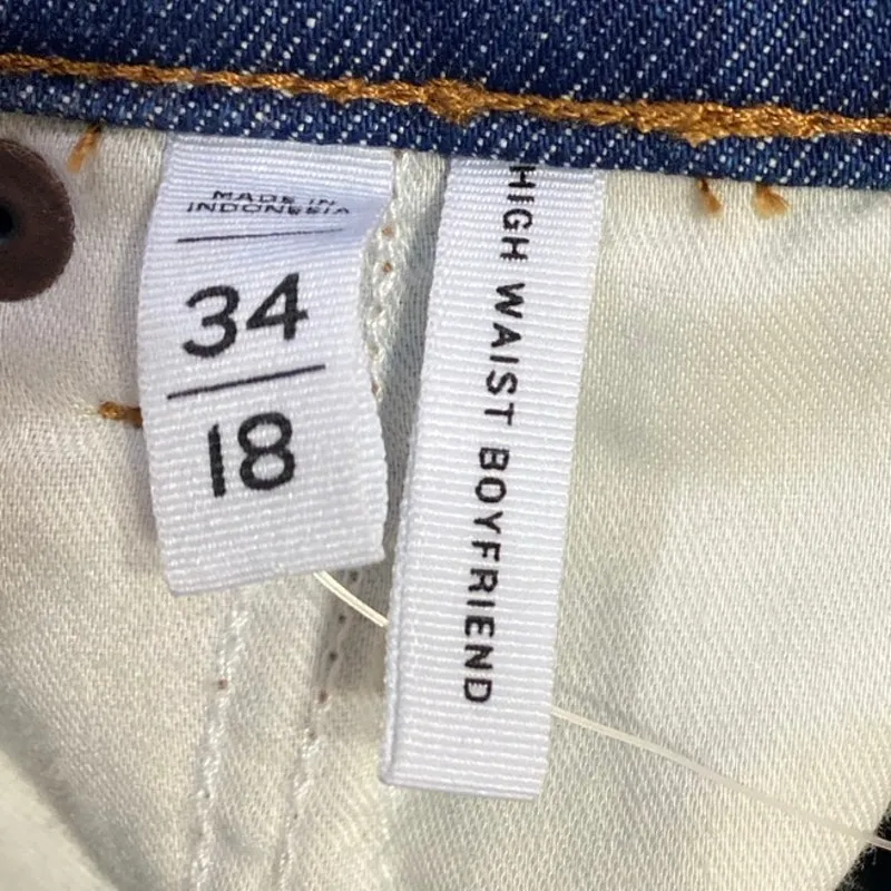 NEW Ann Taylor Loft Women's Blue Skinny Straight High Waist Denim Jean Pants 34 - Image 5