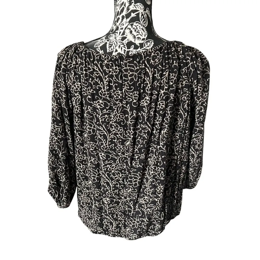 DENIM & SUPPLY RALPH LAUREN open shoulders tassels boho blouse top oversized XS - Image 3