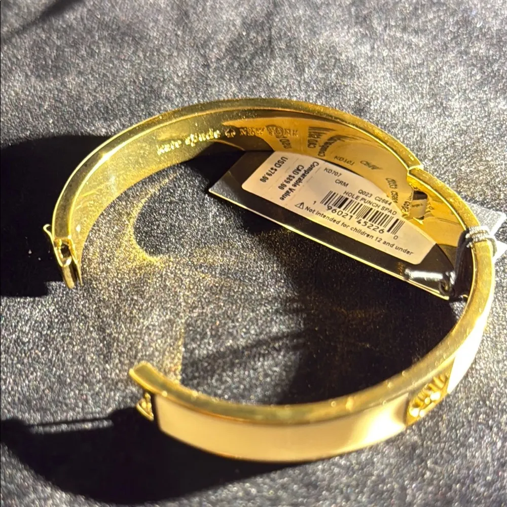 Kate Spade ‘Hole Punch Spade’ Gold and Cream Bracelet - Image 2