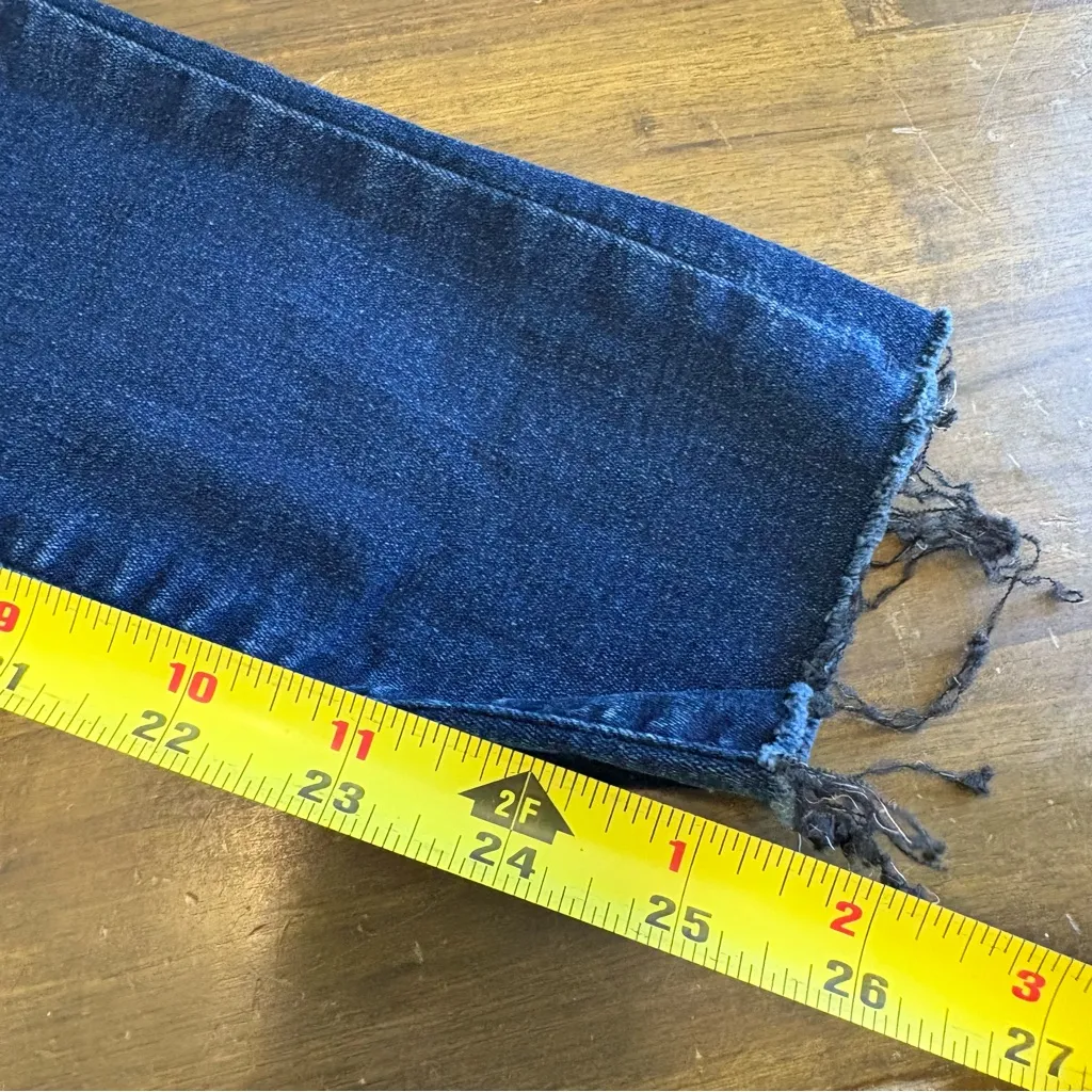 Free People Pull On Jeans Jeggings Skinny Raw Hem Dark Blue 26 Stretch Comfy - Image 7