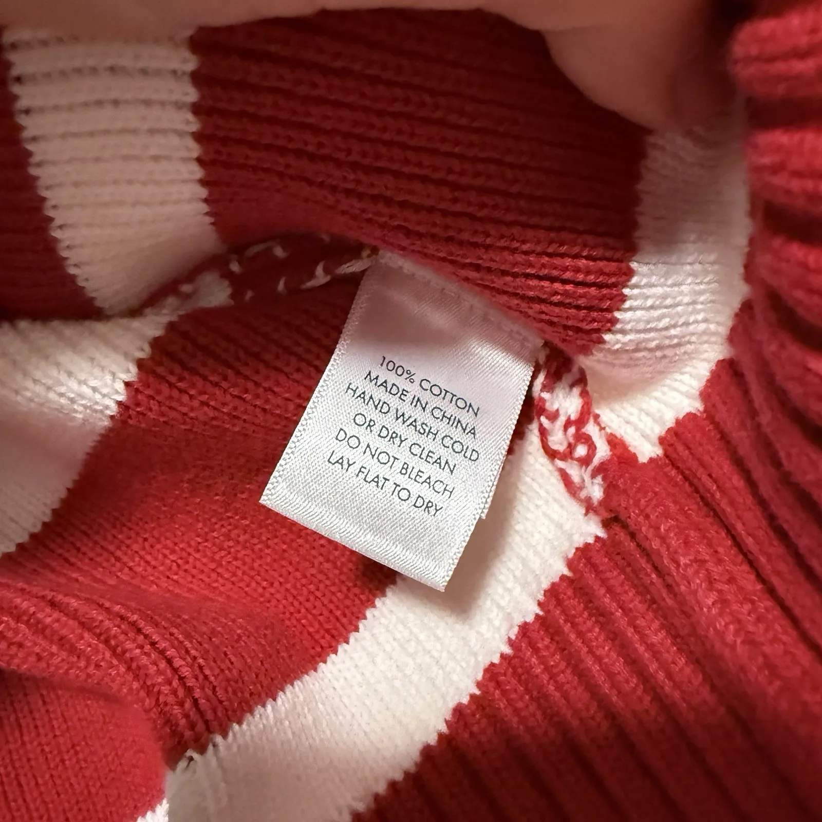 Lake Nora Cardigan in Ivory Crimson Inverse Stripe Size XS Red - Image 4