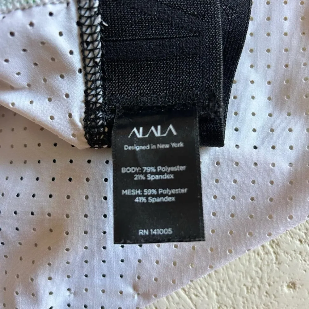 ALALA Tropical Palm Print Racerback Longline Sports Bra / Crop Top, Size S, - Image 4