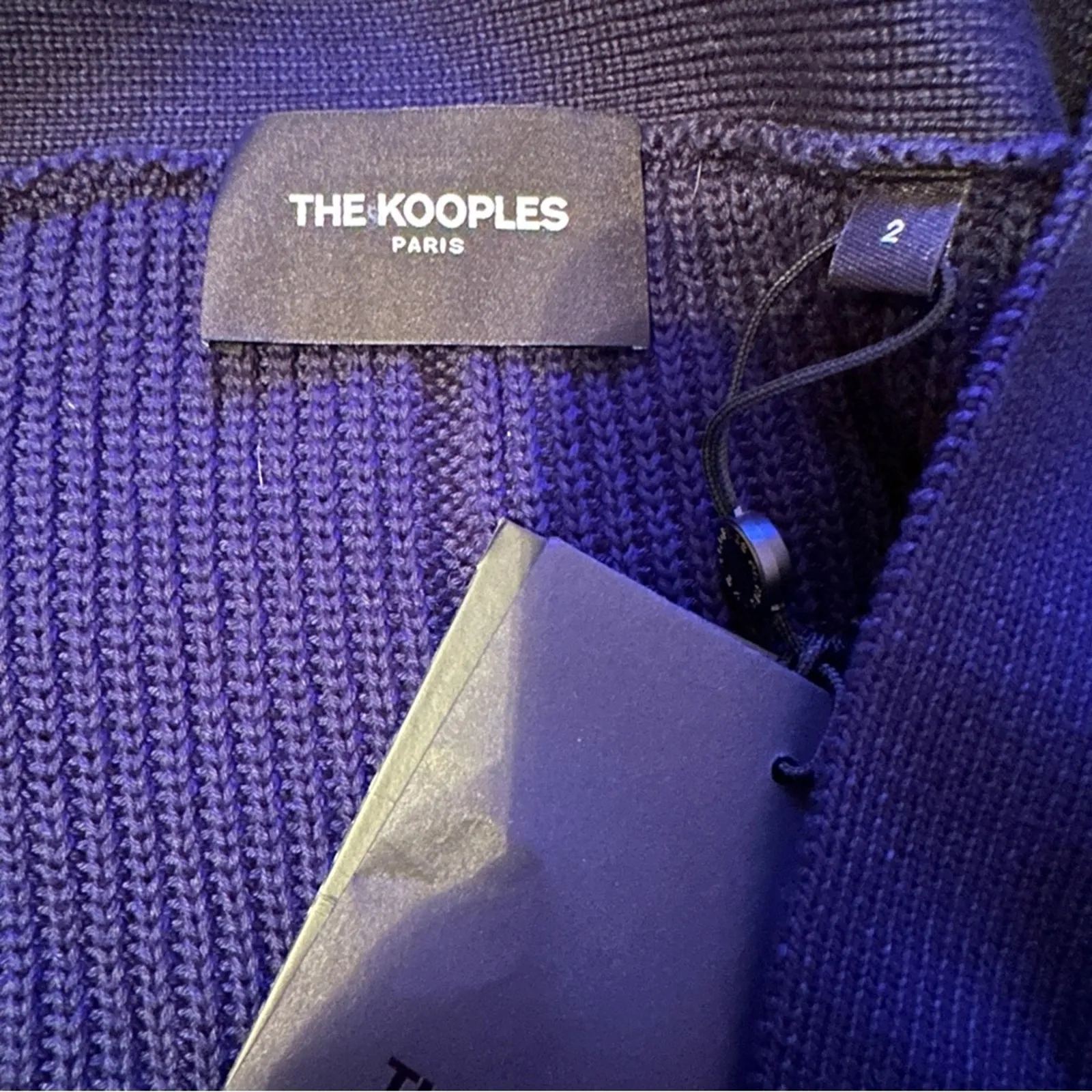 The Kooples Dark Navy Blue Court Bleu Marine Long Sleeve Cardigan Sz 2 (M) NEW - Image 7