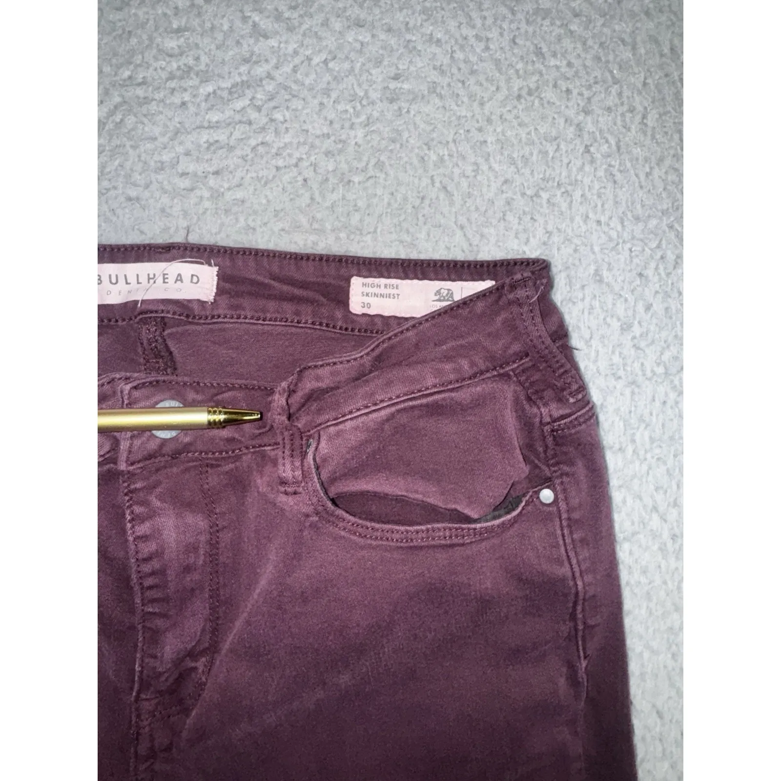 Bullhead‎ Denim Co High Rise Skinnies Burgundy Women 30 Red - Image 6