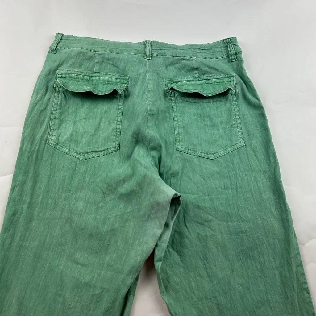 Kut from the Kloth Seafoam Green Linen Blend High Rise Cropped Pant 12 - Image 6
