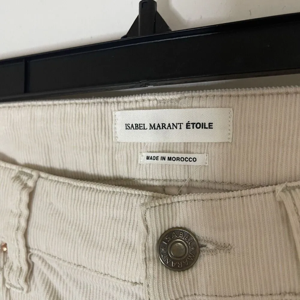 Isabel Marant Etoile Ivory corduroy slim straight pants size 38 - Image 3