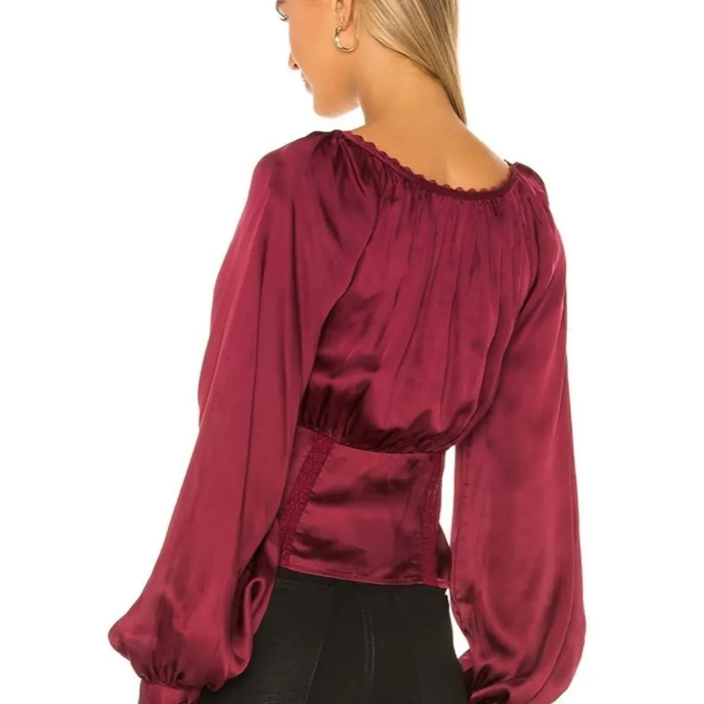 Revolve Tularosa Cabernet maroon Zane top M - Image 6