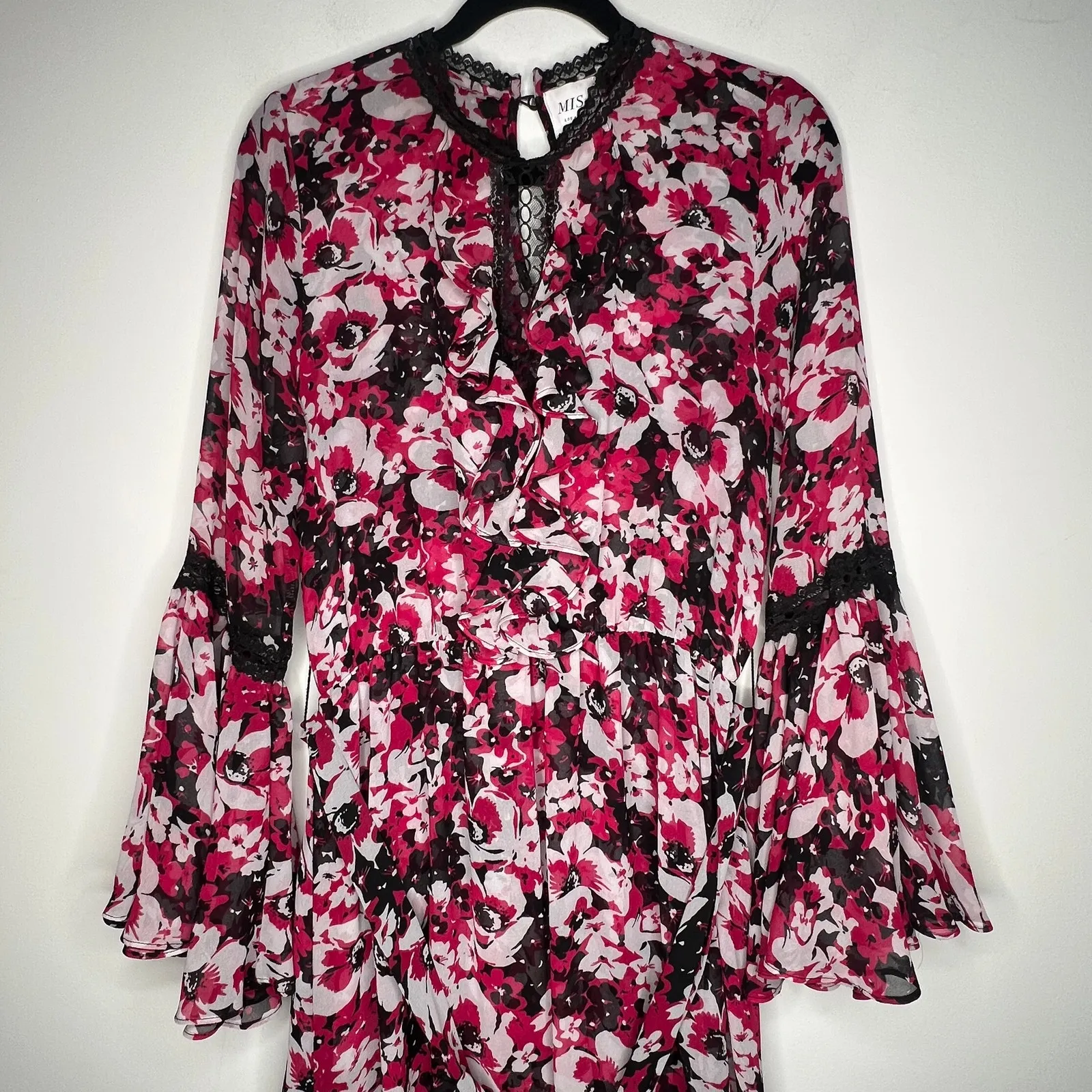Misa Myranda Floral Ruffle Maxi Gown Dress Size XL - Image 5